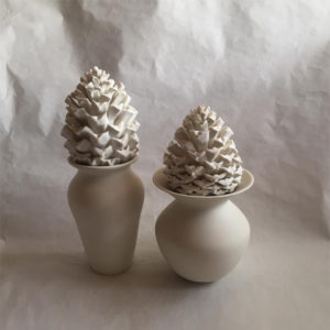 2 Pinapple Lid Vases